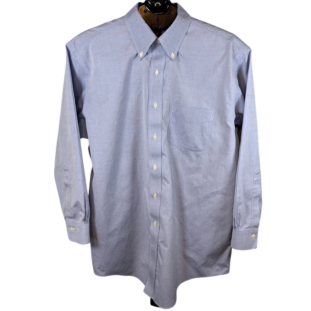 Brooks Brothers‎ Madison Non-Iron Shirt 16.5 32 Light Blue Supima Cotton Mens